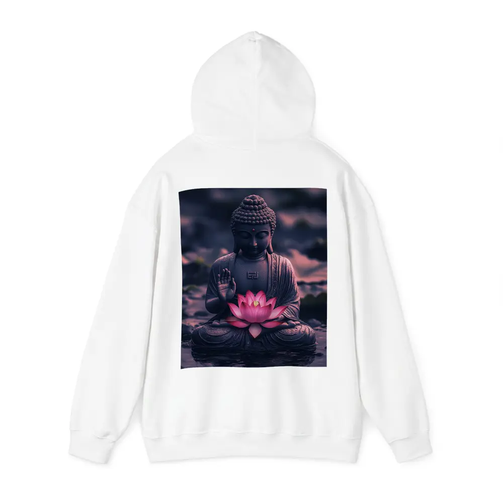 Buddha Statue Lotus Flower Purple Moody – Hoodies
