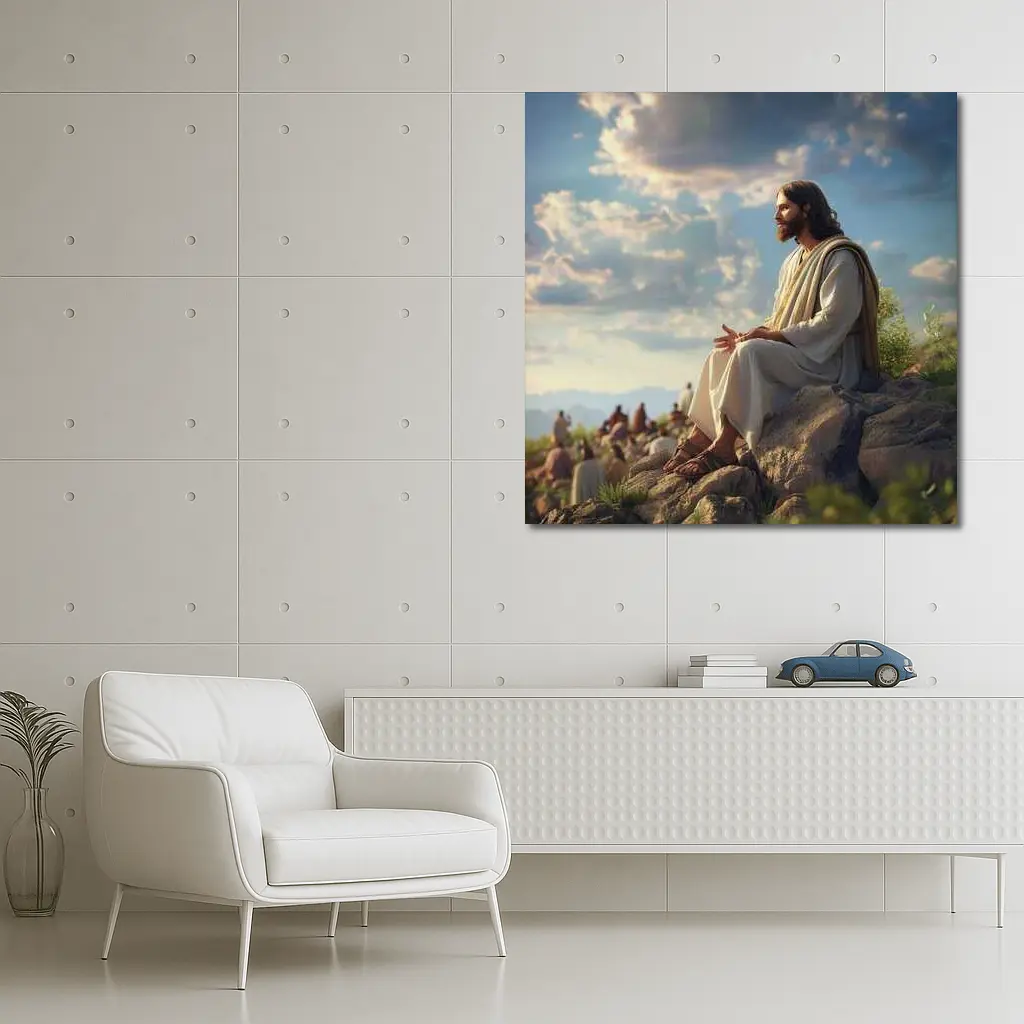 Jesus Teaching Disciples on Rocky Hillside – Wall Art