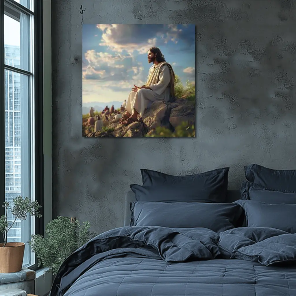 Jesus Teaching Disciples on Rocky Hillside – Wall Art