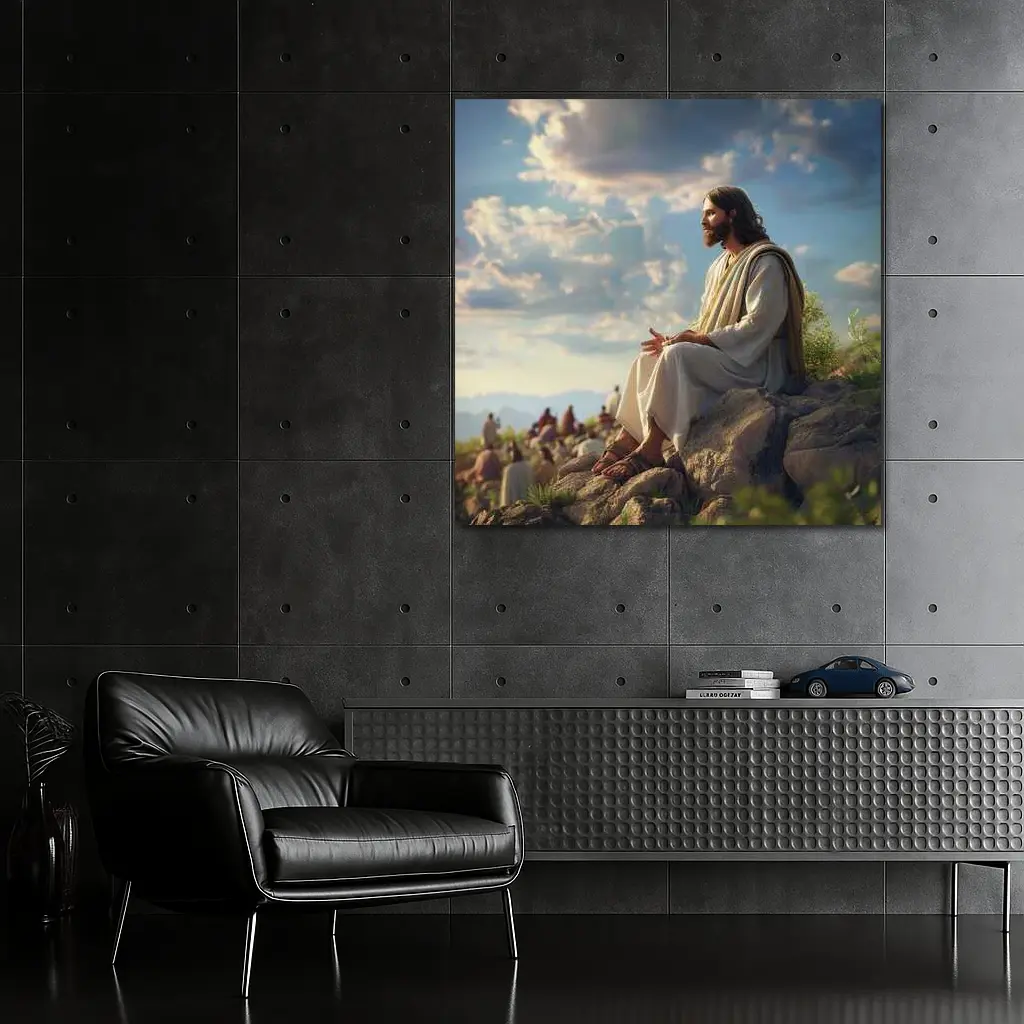 Jesus Teaching Disciples on Rocky Hillside – Wall Art