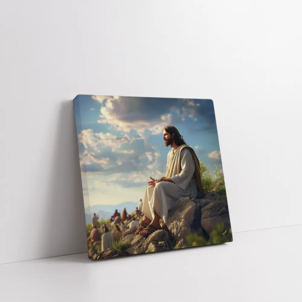 Jesus Teaching Disciples on Rocky Hillside – Wall Art