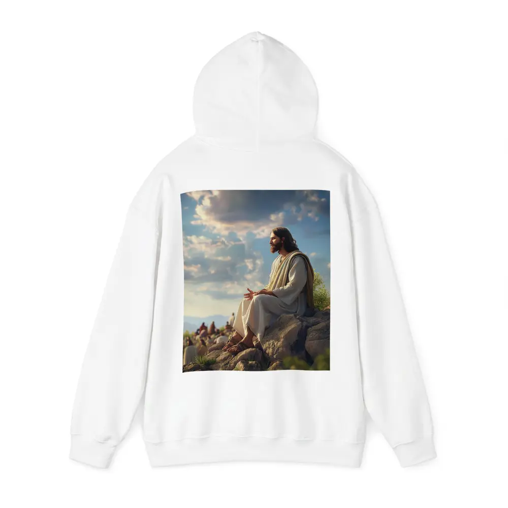 Jesus Teaching Disciples on Rocky Hillside – Hoodies