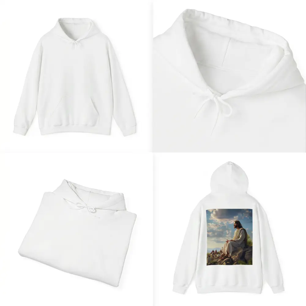 Jesus Teaching Disciples on Rocky Hillside – Hoodies