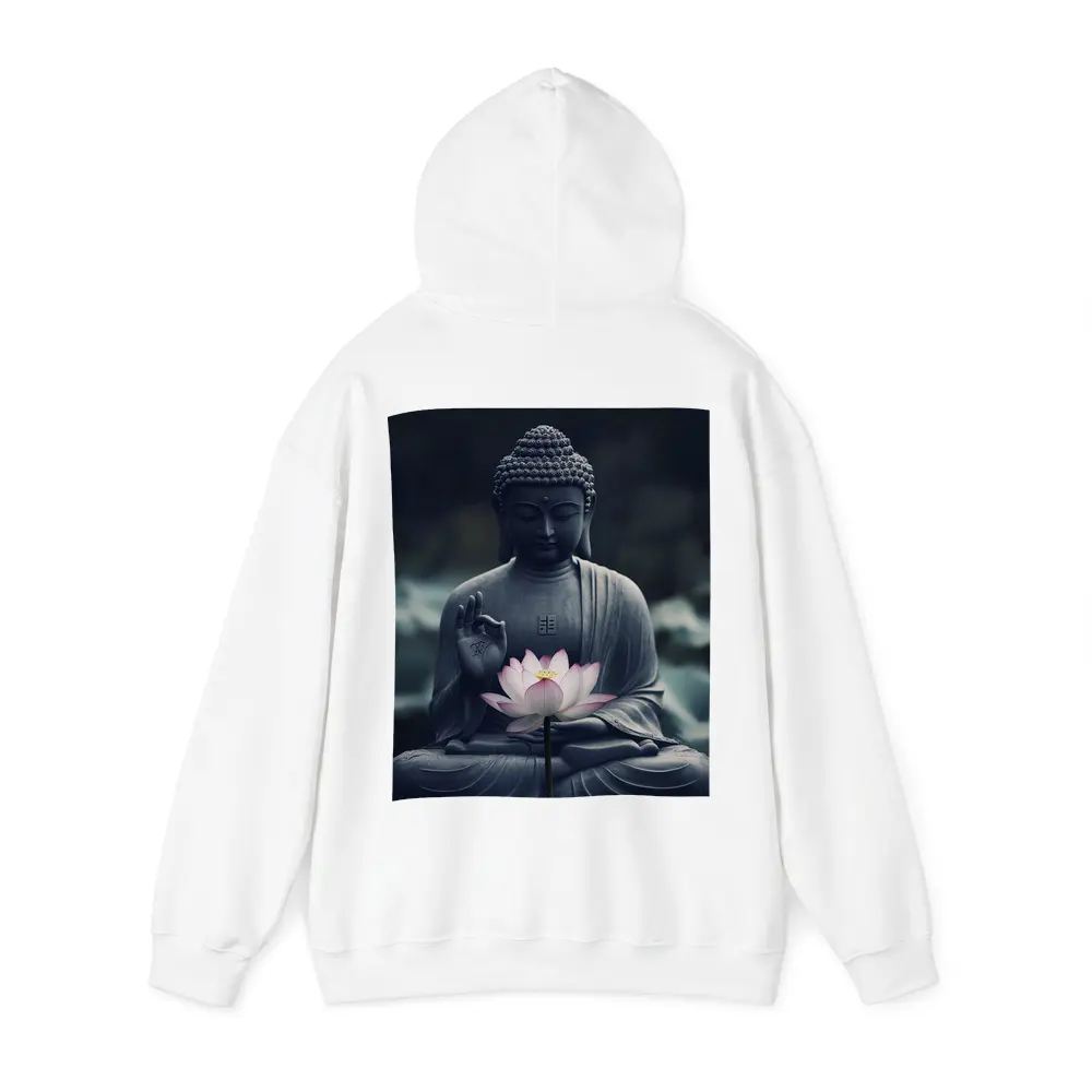 Buddha Stone Statue Pink Lotus Flower – Hoodies
