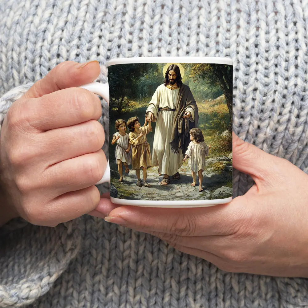 Jesus Walking With Children In Nature – Mugs