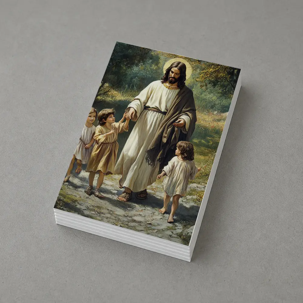 Jesus Walking With Children In Nature – Postcards