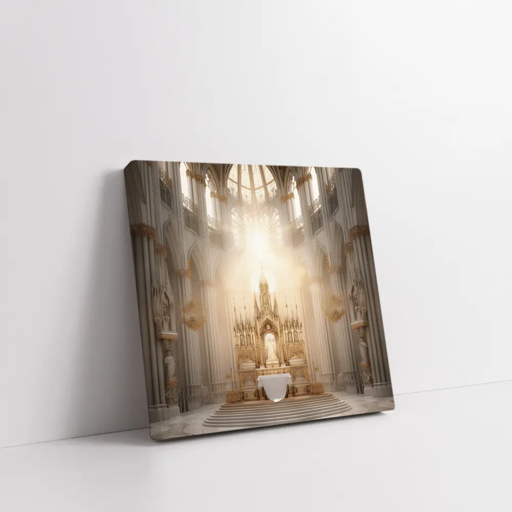 Gothic Cathedral Altar Divine Light Interior – Wall Art