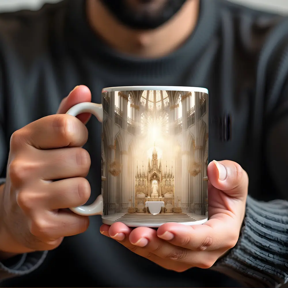 Gothic Cathedral Altar Divine Light Interior – Mugs