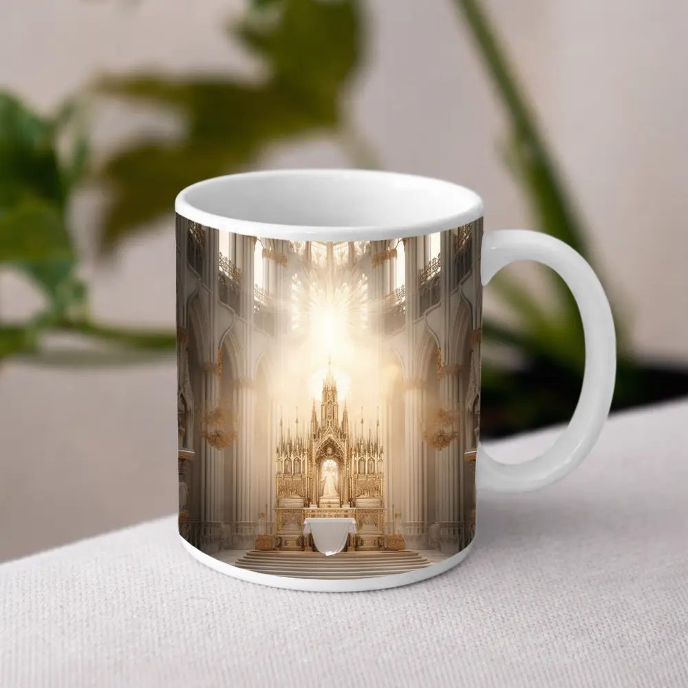 Gothic Cathedral Altar Divine Light Interior – Mugs