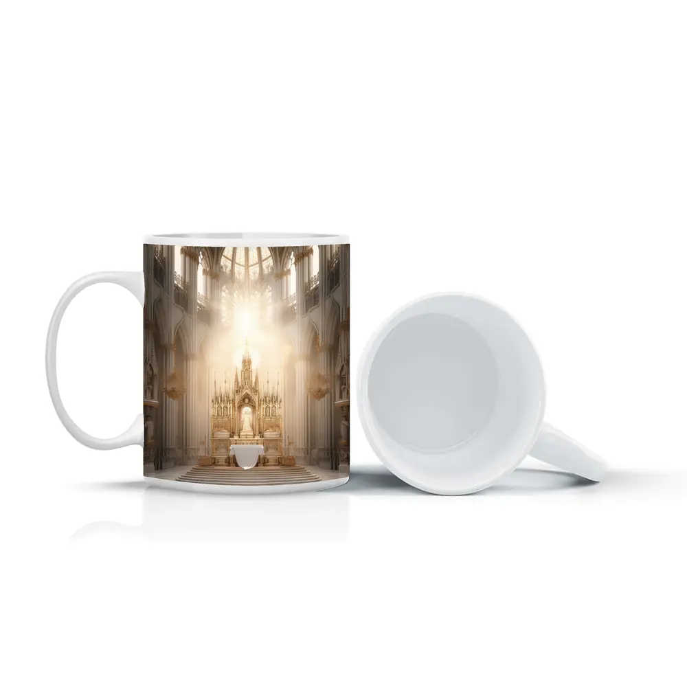Gothic Cathedral Altar Divine Light Interior – Mugs