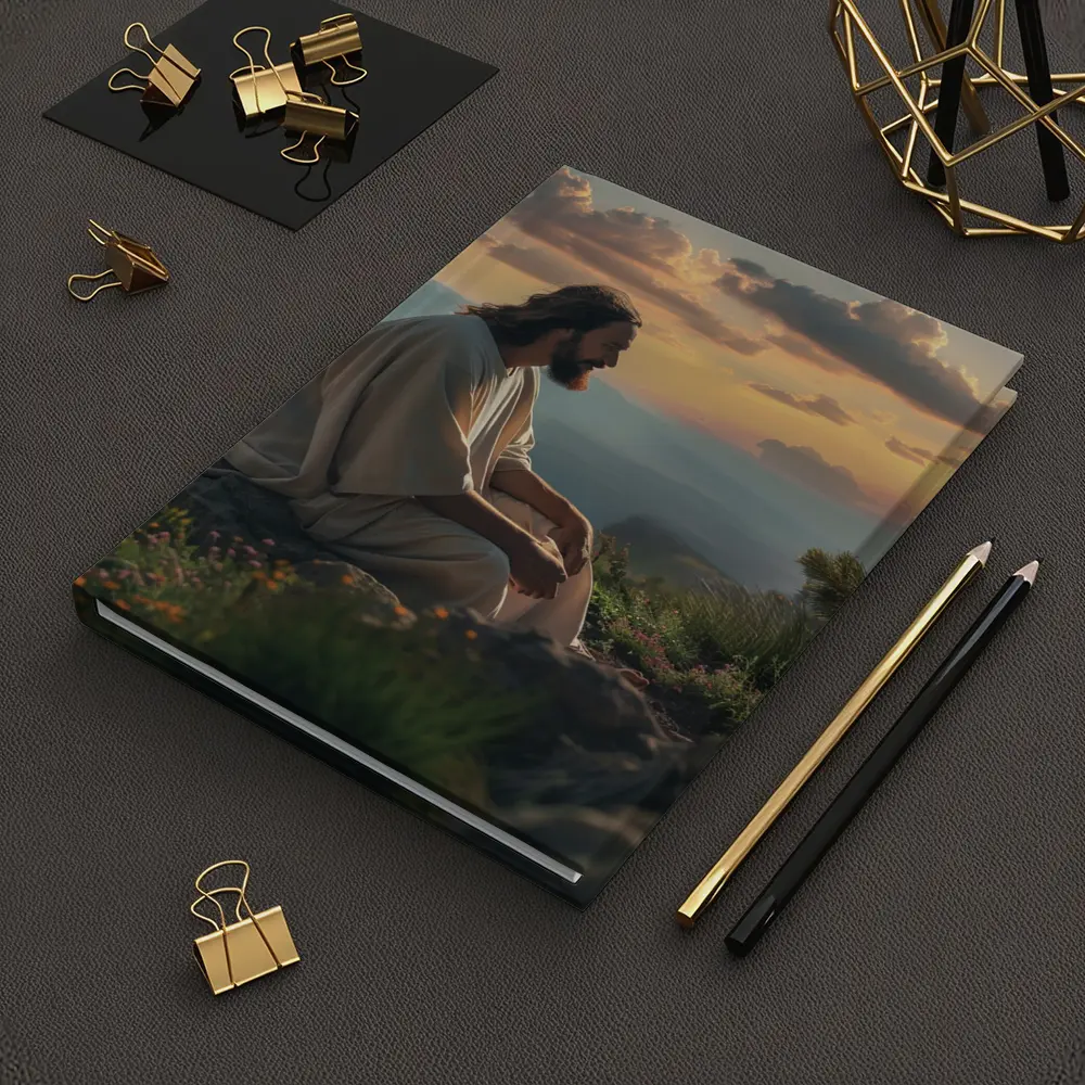 Jesus Sitting on Mountain at Sunset – Notebooks