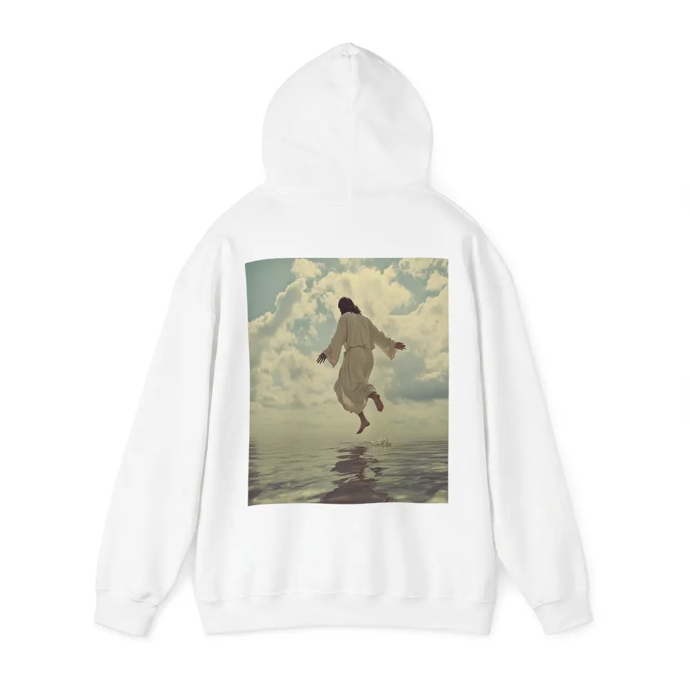 Jesus Rising Above Water Cloudy Sky – Hoodies