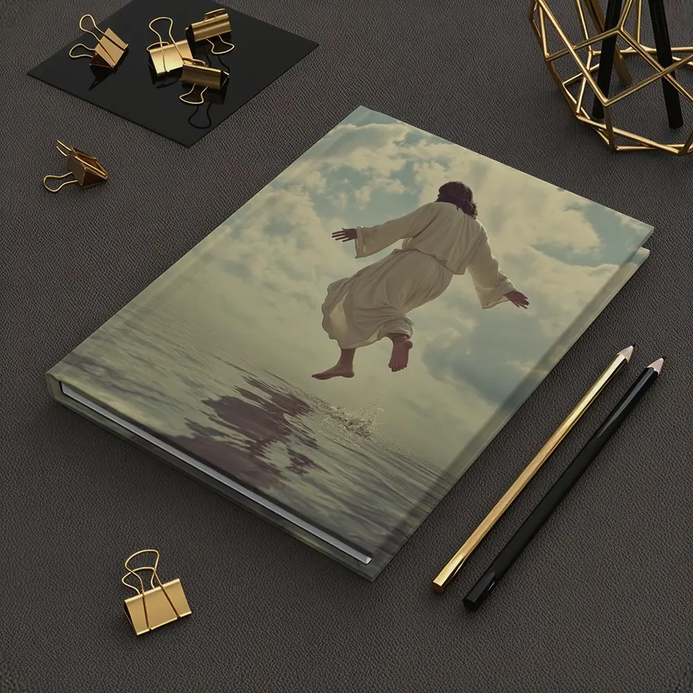 Jesus Rising Above Water Cloudy Sky – Notebooks