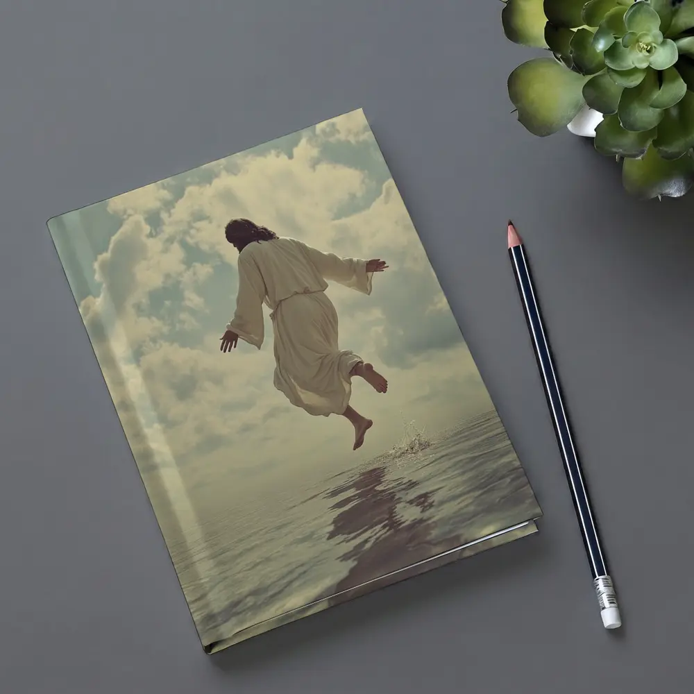 Jesus Rising Above Water Cloudy Sky – Notebooks