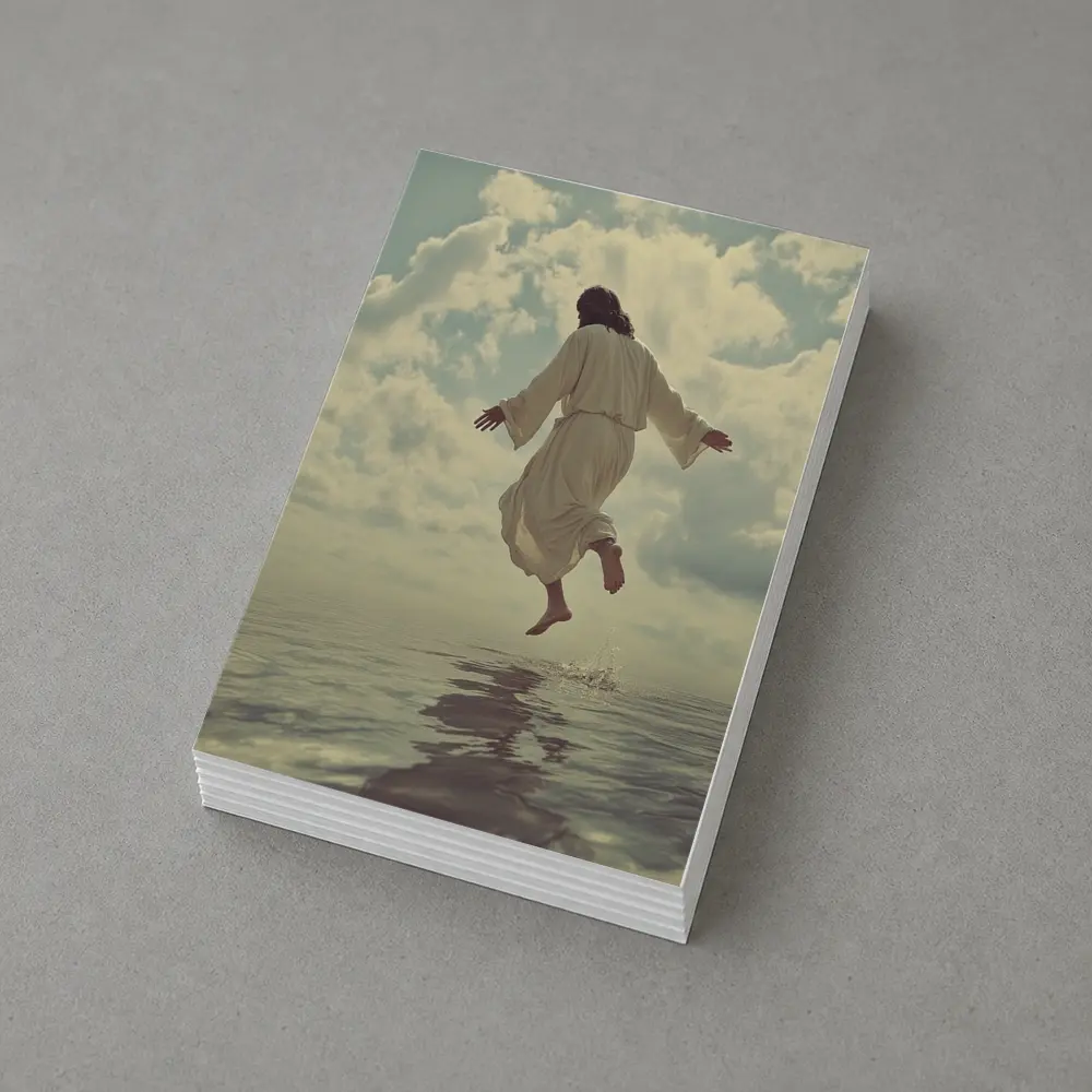 Jesus Rising Above Water Cloudy Sky – Postcards