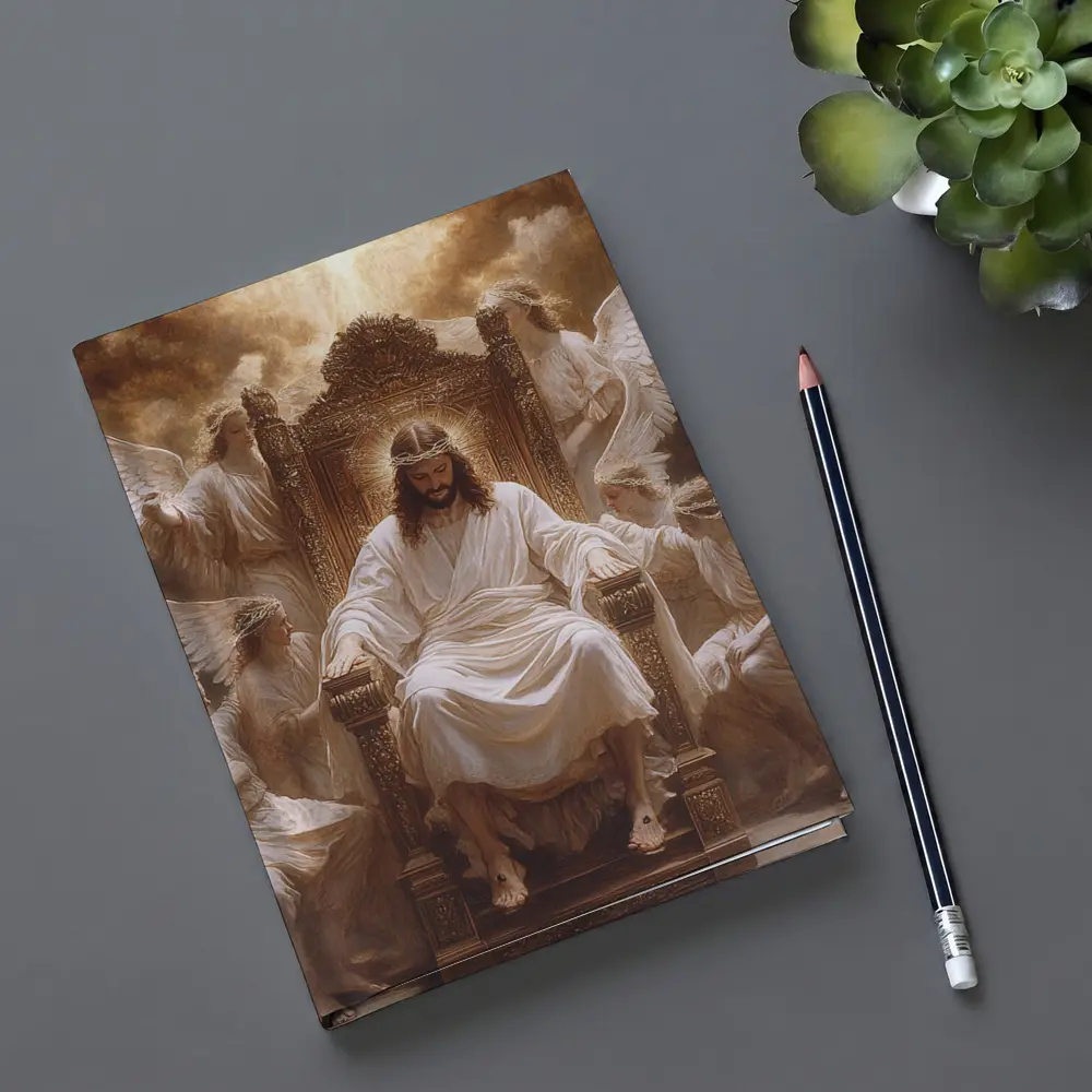 Jesus Christ Enthroned with Angels Religious Art – Notebooks