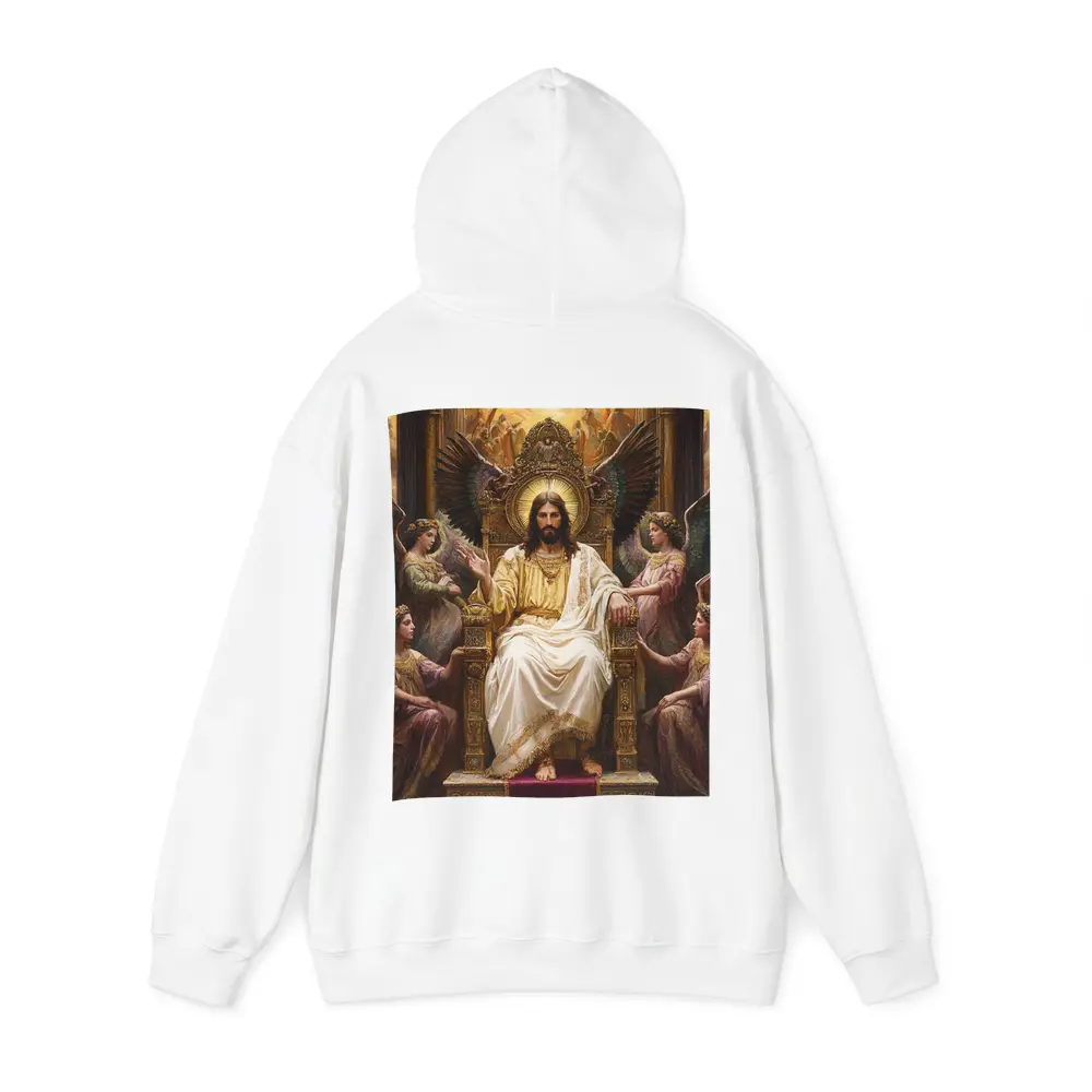 Jesus Christ Enthroned With Angels Painting – Hoodies