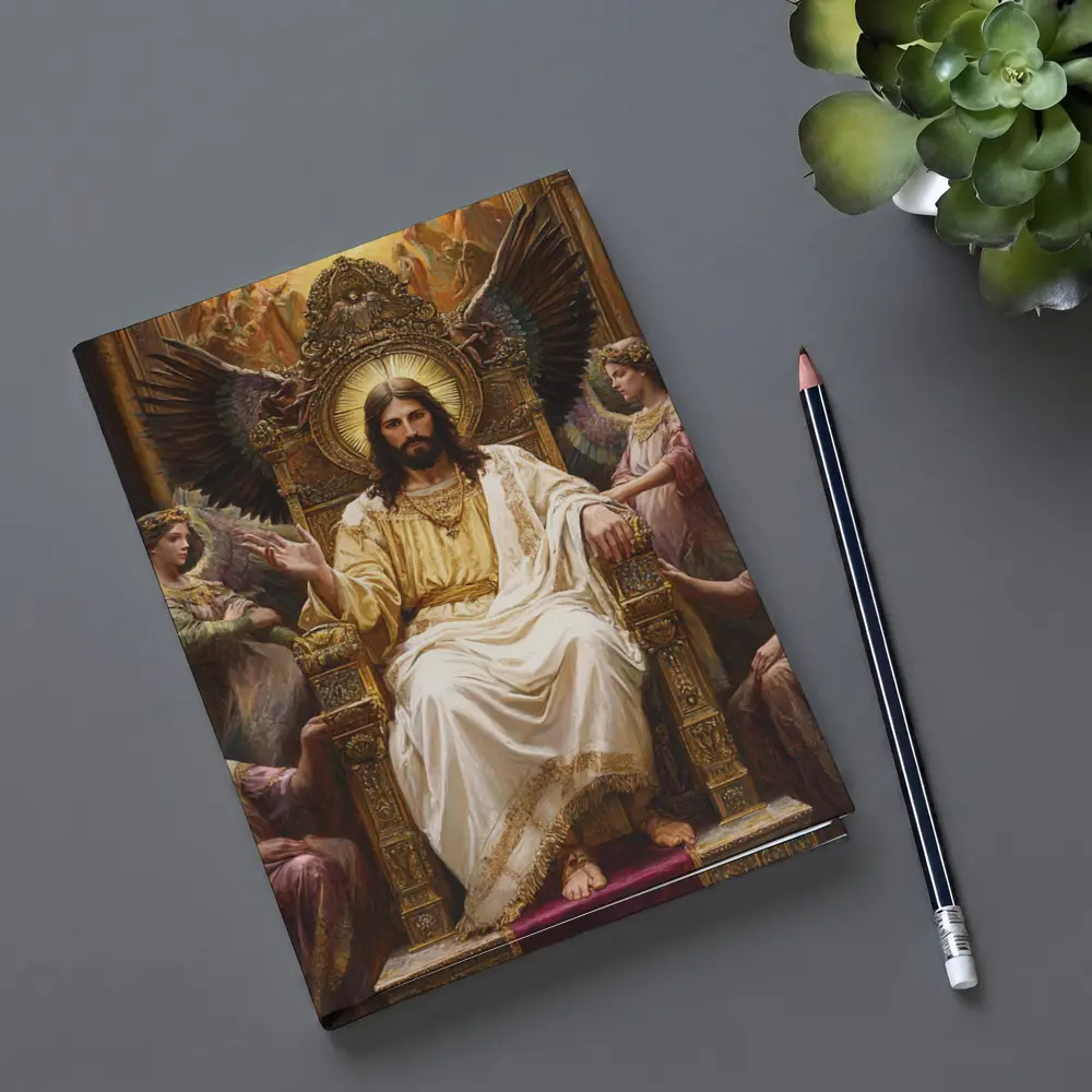 Jesus Christ Enthroned With Angels Painting – Notebooks