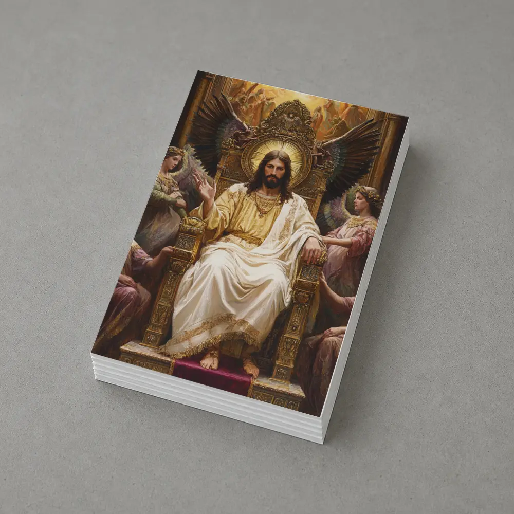 Jesus Christ Enthroned With Angels Painting – Postcards