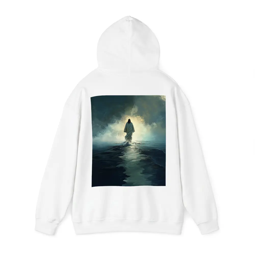 Jesus Walking on Water Stormy Ocean – Hoodies