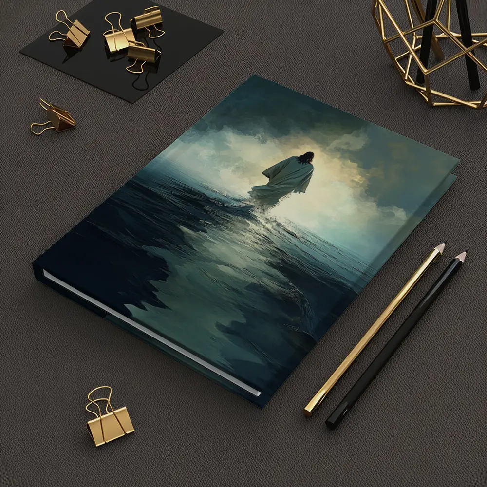 Jesus Walking on Water Stormy Ocean – Notebooks