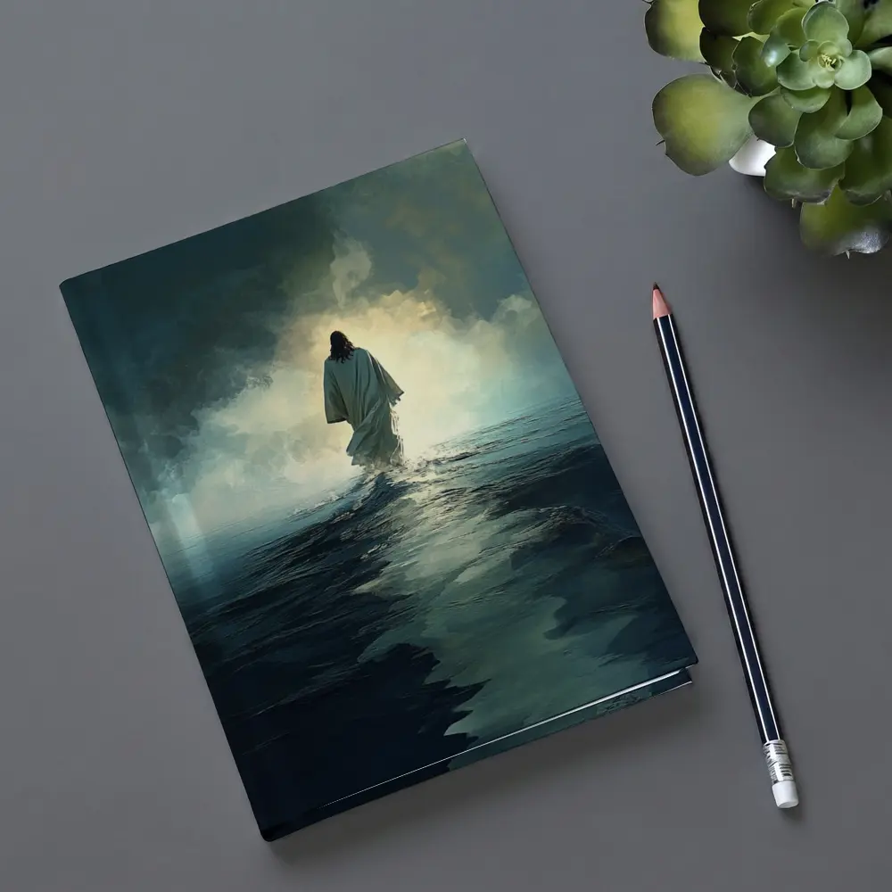 Jesus Walking on Water Stormy Ocean – Notebooks