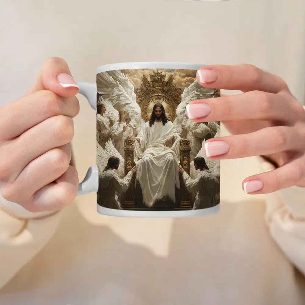 Jesus Christ Enthroned With Angels Gold – Mugs