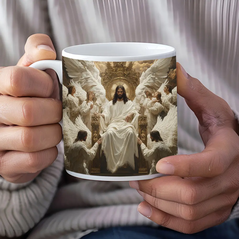 Jesus Christ Enthroned With Angels Gold – Mugs