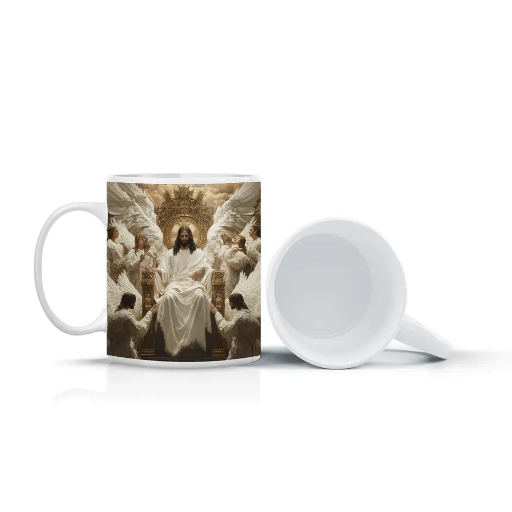 Jesus Christ Enthroned With Angels Gold – Mugs
