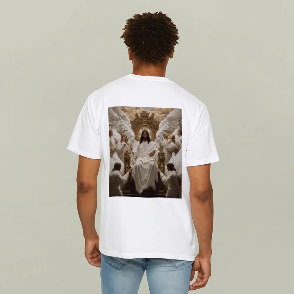 Jesus Christ Enthroned With Angels Gold – T-Shirts