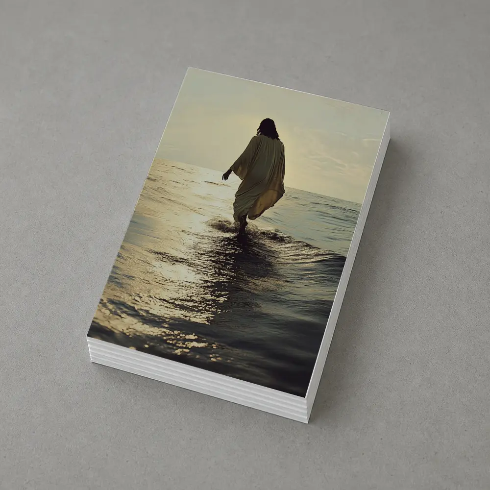 Jesus Walking On Water At Sunset – Postcards