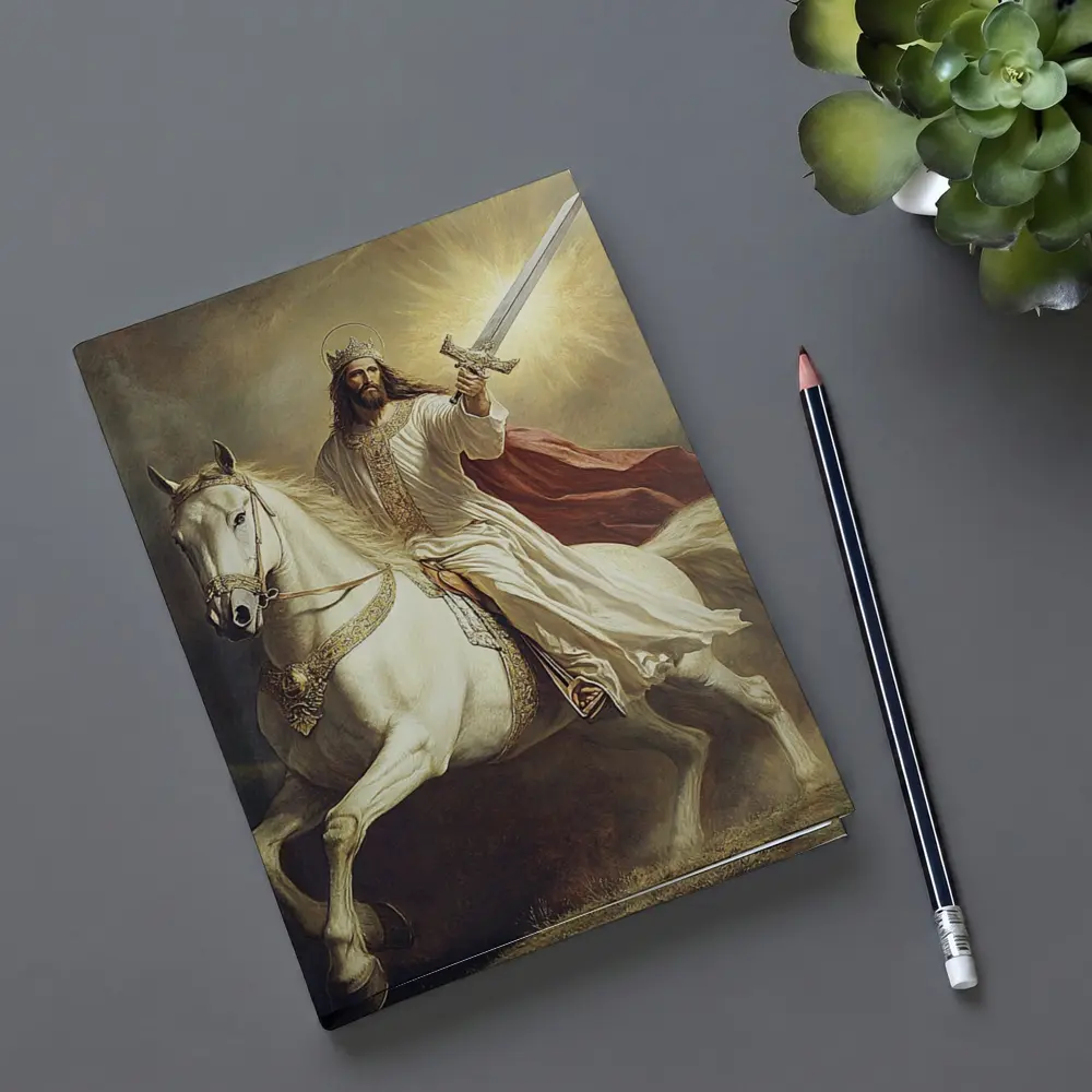 Jesus Christ Riding White Horse With Sword – Notebooks