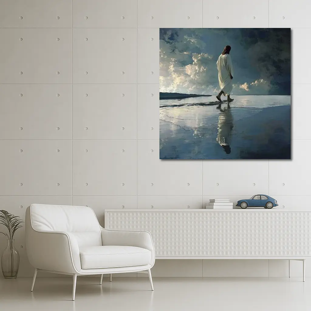 Jesus Walking On Water Dramatic Sky – Wall Art