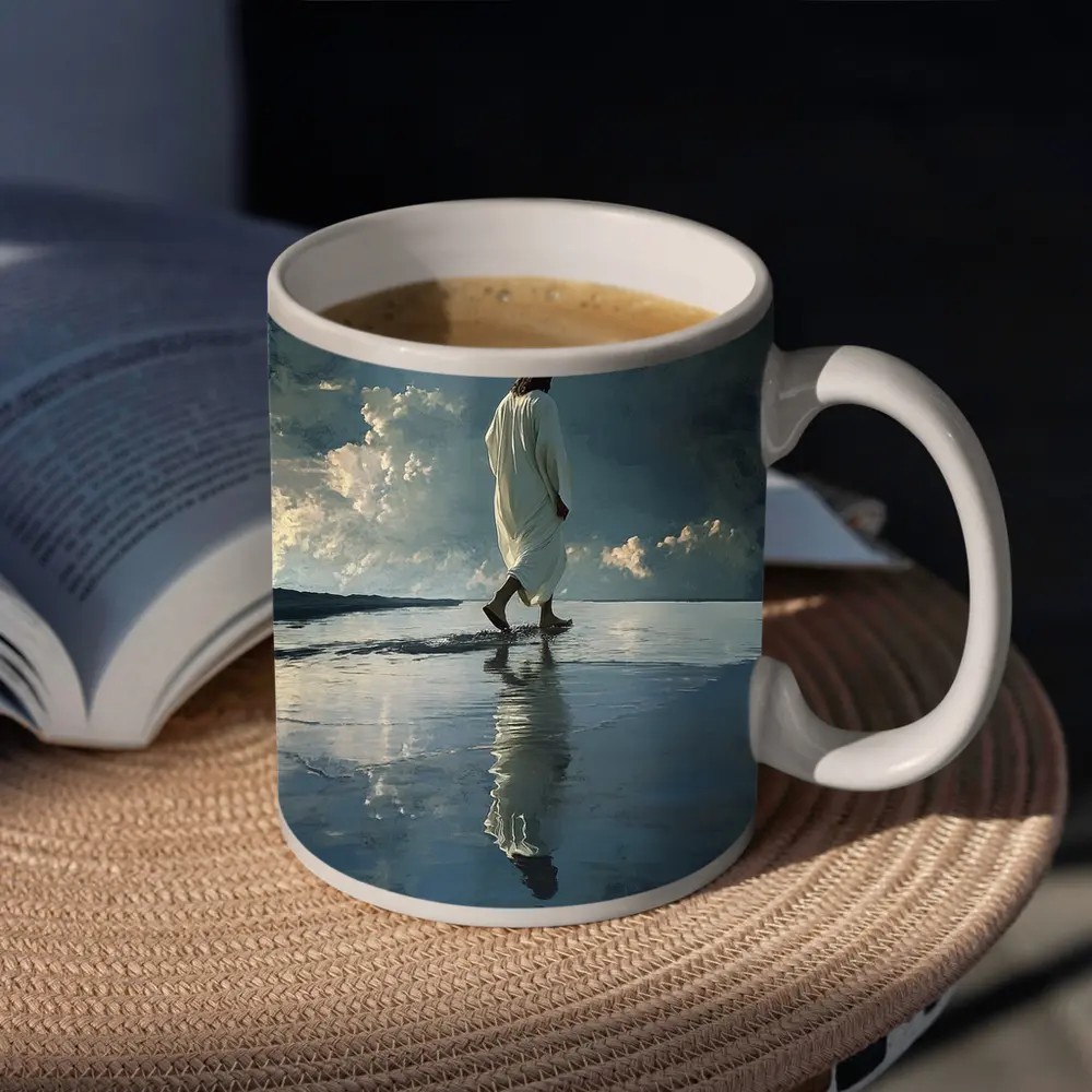 Jesus Walking On Water Dramatic Sky – Mugs