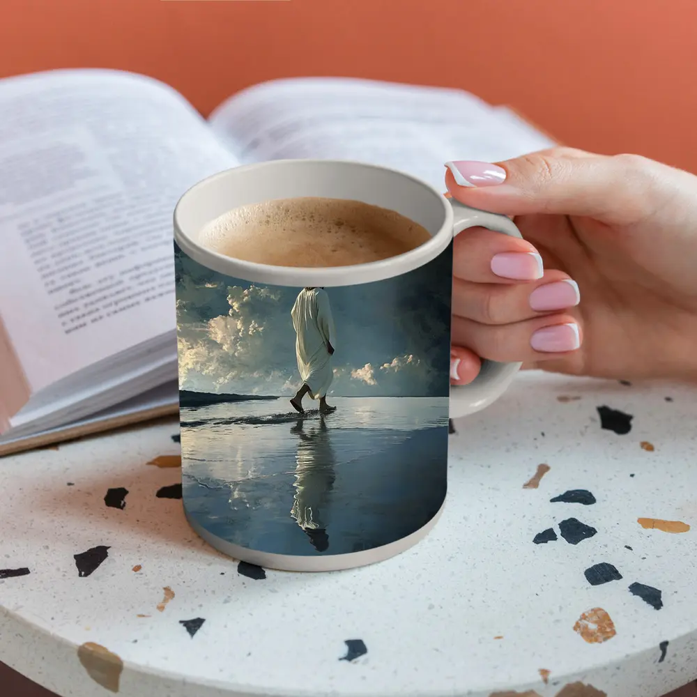 Jesus Walking On Water Dramatic Sky – Mugs