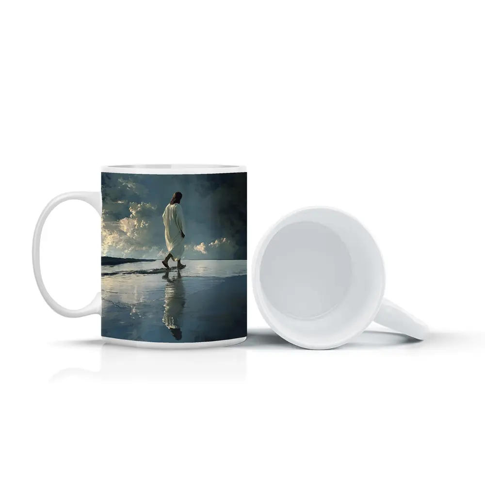 Jesus Walking On Water Dramatic Sky – Mugs
