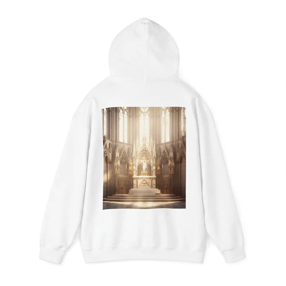 Gothic Cathedral Altar Warm Golden Light – Hoodies