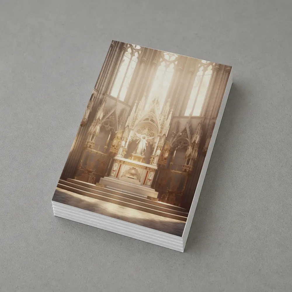 Gothic Cathedral Altar Warm Golden Light – Postcards