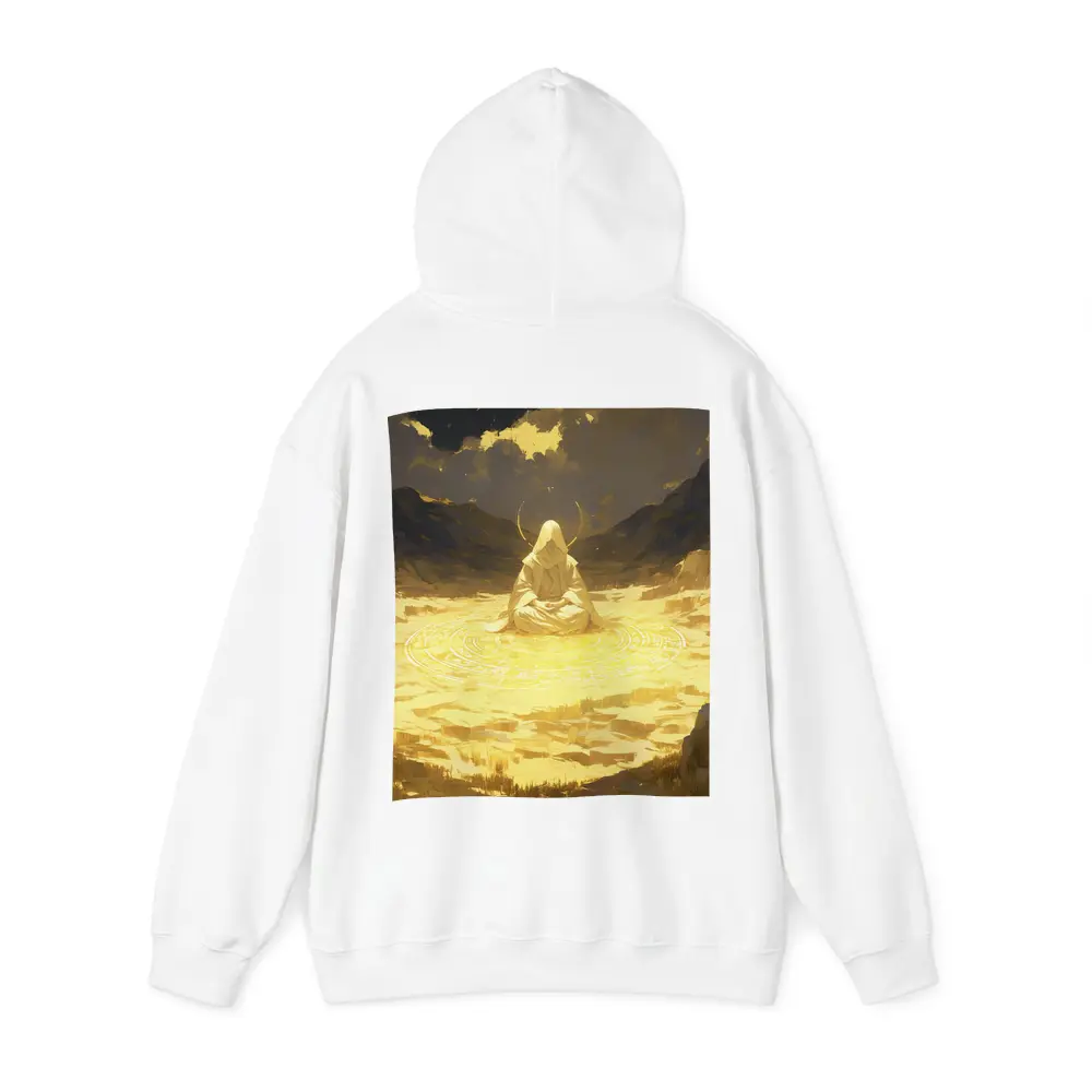 Hooded Meditating Figure Golden Desert Anime – Hoodies