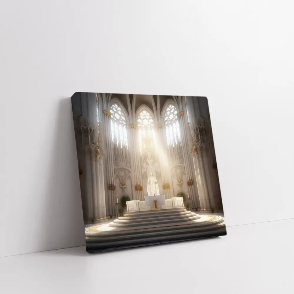 Gothic Cathedral Altar Divine Light Interior – Wall Art