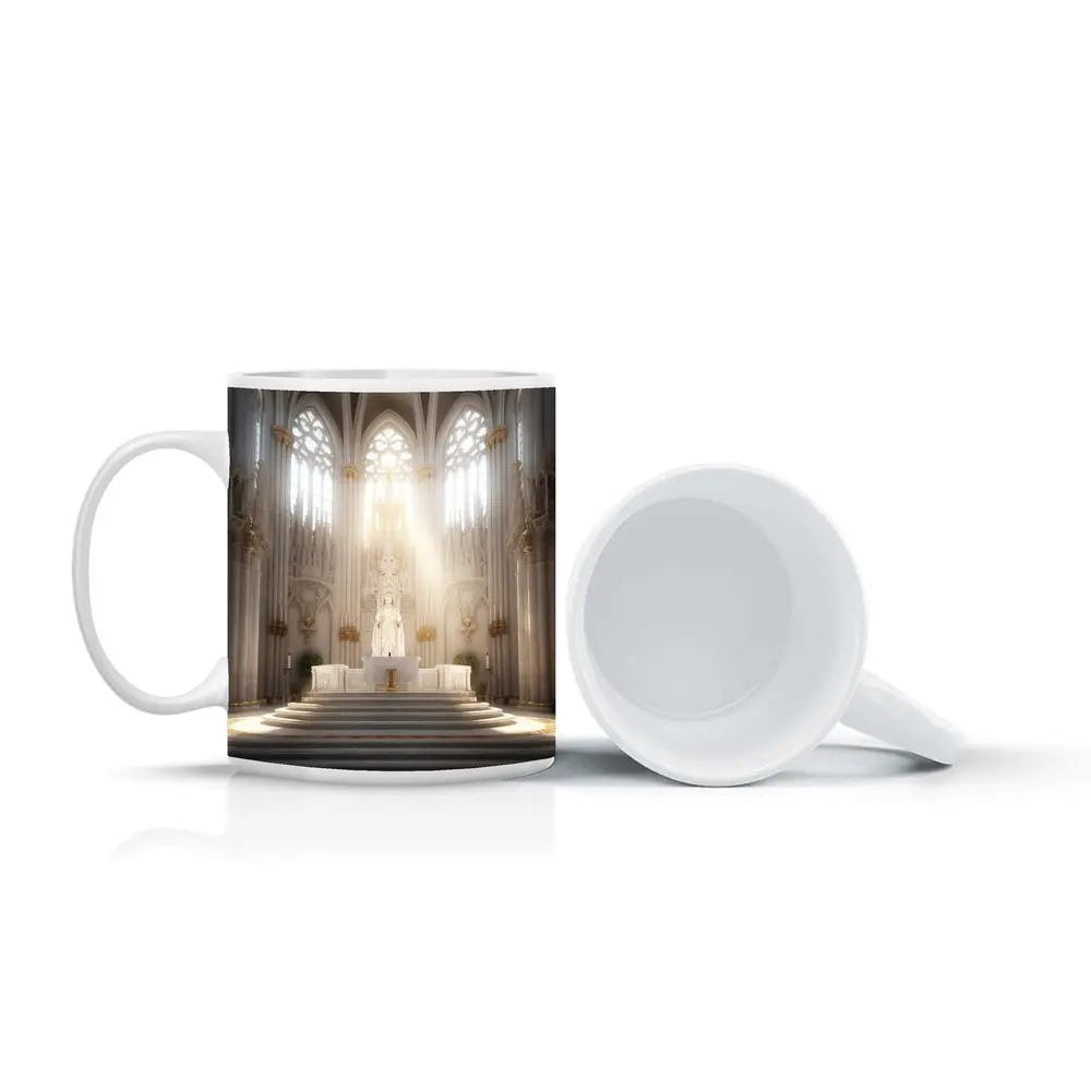 Gothic Cathedral Altar Divine Light Interior – Mugs
