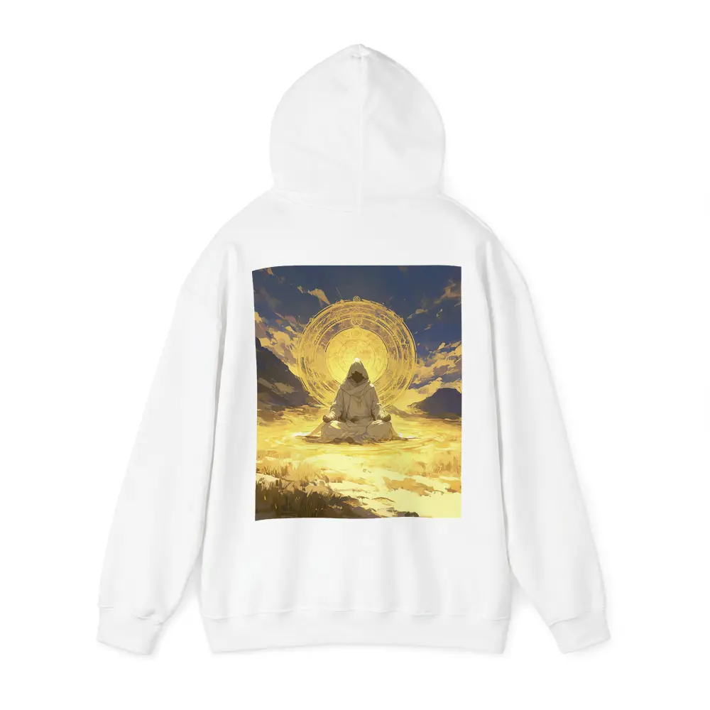 Hooded Monk Meditating Golden Mystic Circle – Hoodies