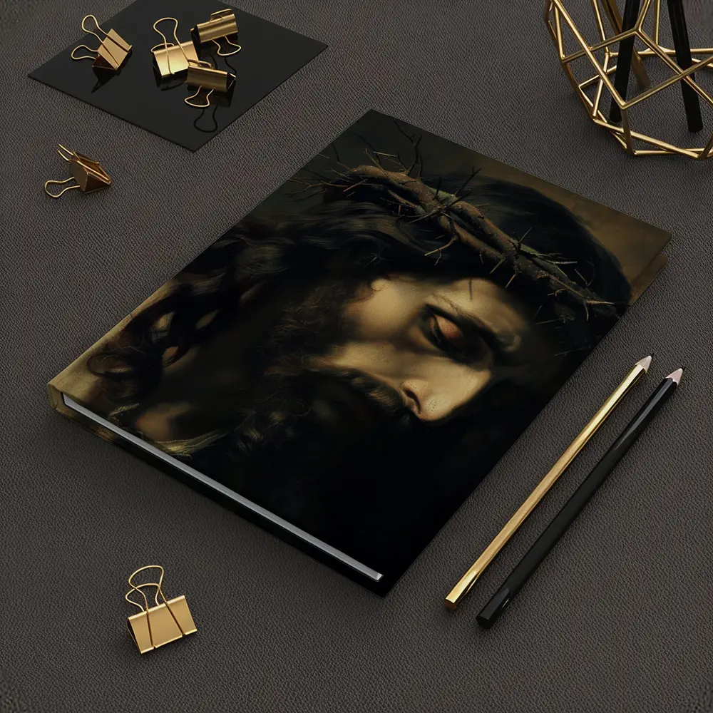 Jesus Christ Crown of Thorns Dark Painting – Notebooks