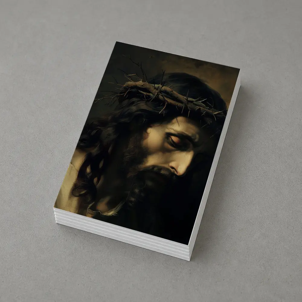 Jesus Christ Crown of Thorns Dark Painting – Postcards