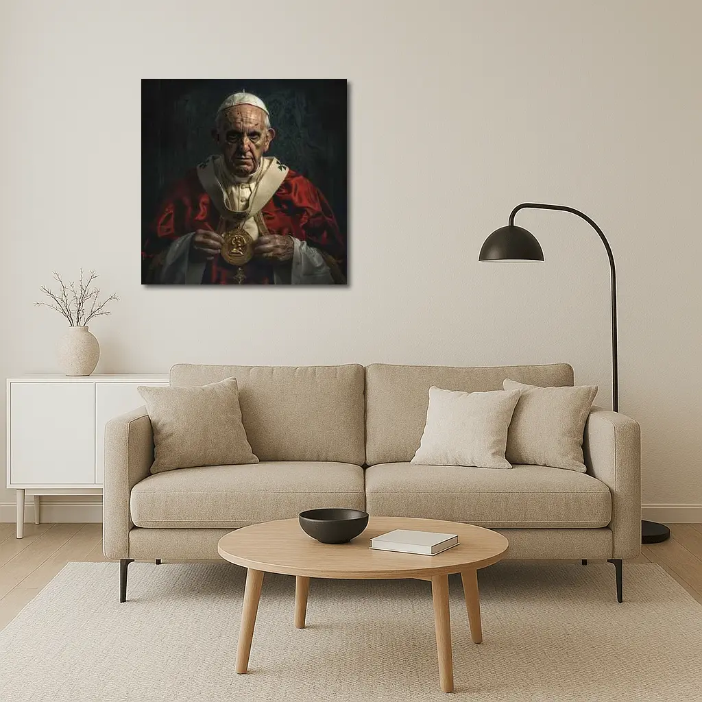 Catholic Pope Portrait Red Ceremonial Robes – Wall Art