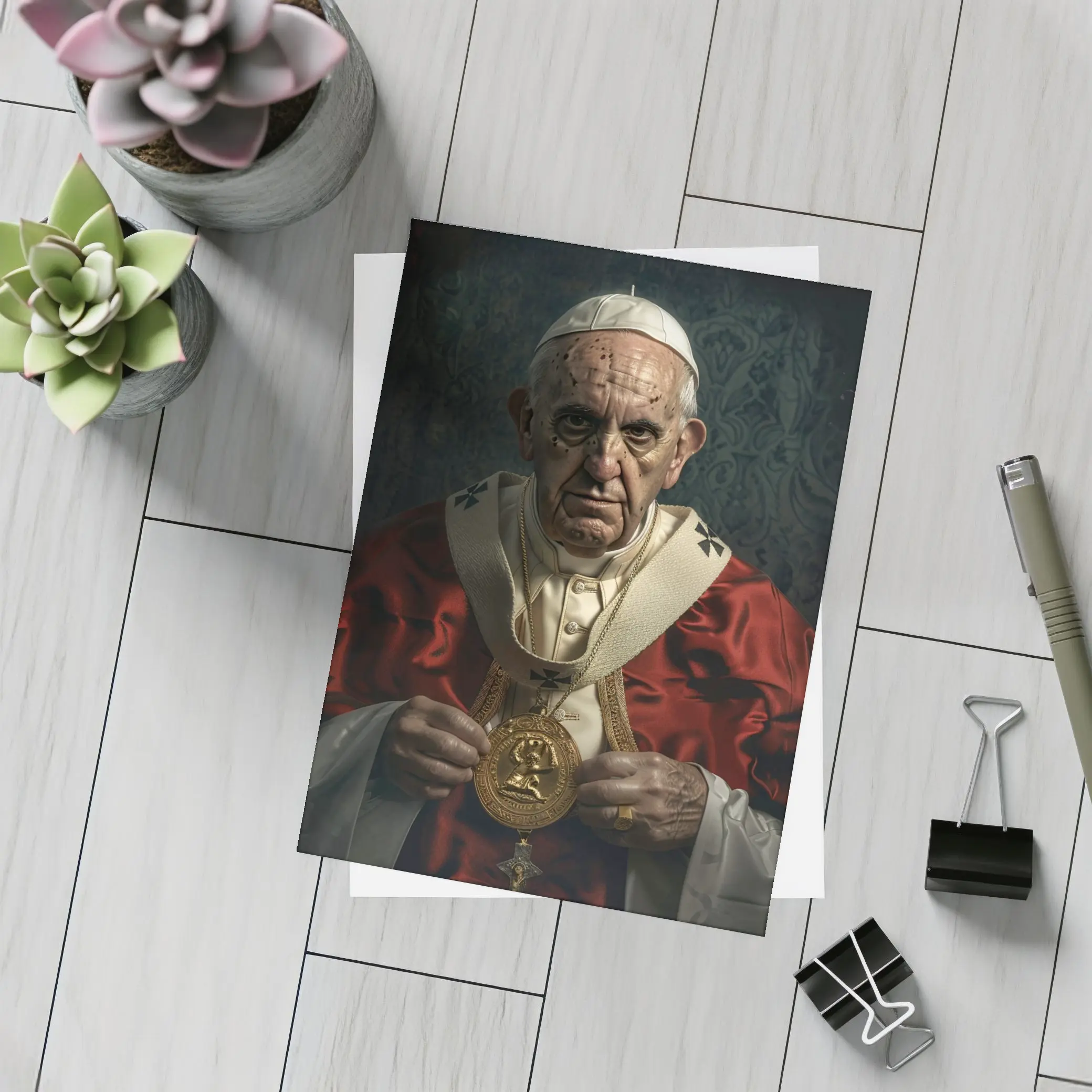 Catholic Pope Portrait Red Ceremonial Robes – Postcards