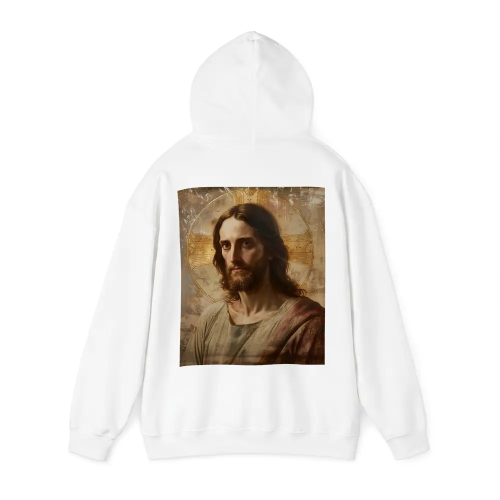 Jesus Christ Portrait Golden Halo Antique Art – Hoodies