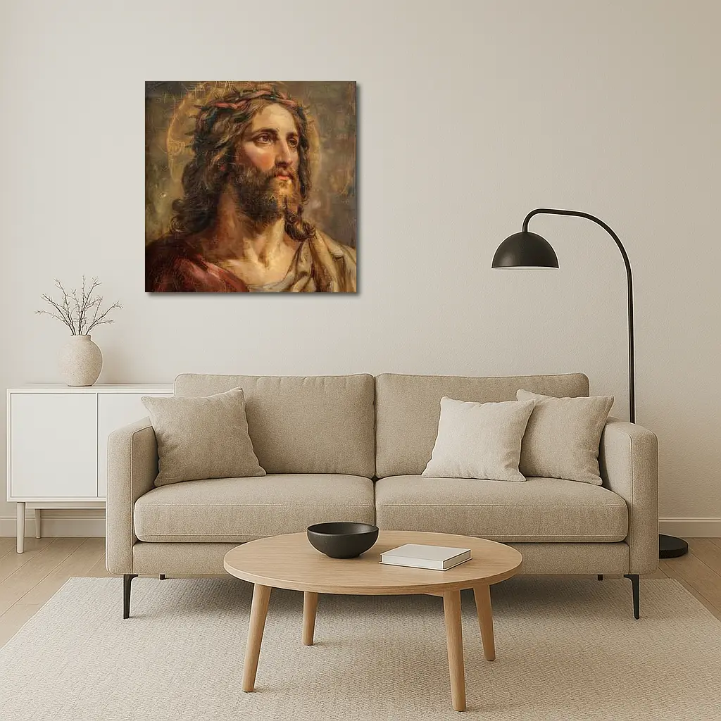 Jesus Christ Crown of Thorns Old Painting – Wall Art