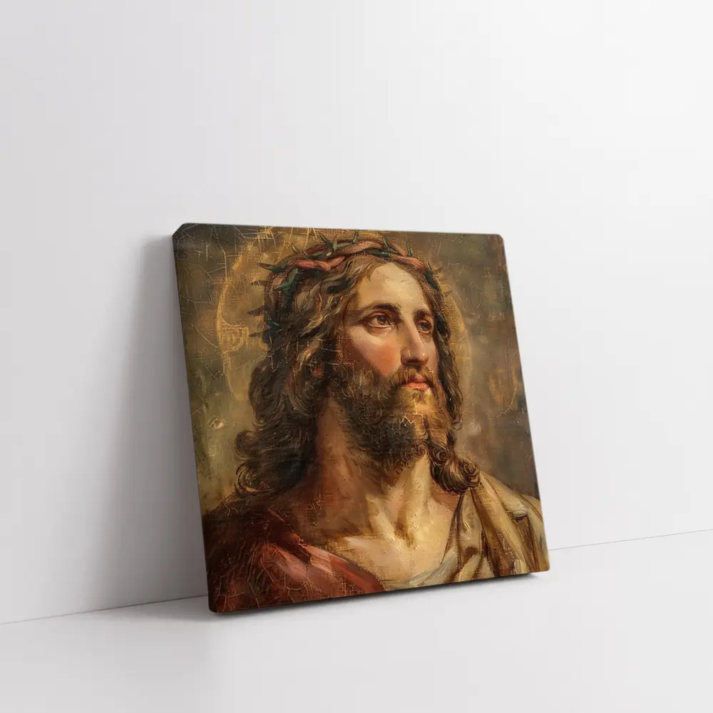 Jesus Christ Crown of Thorns Old Painting – Wall Art