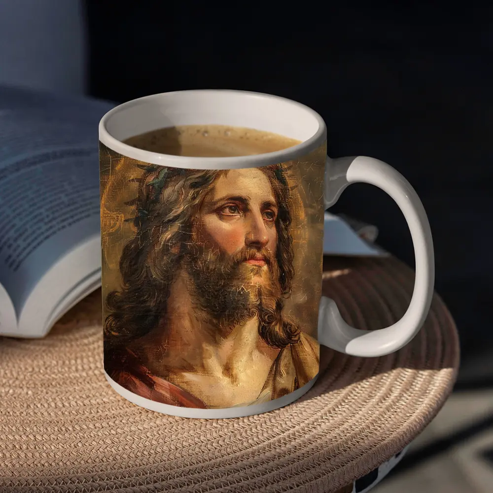 Jesus Christ Crown of Thorns Old Painting – Mugs